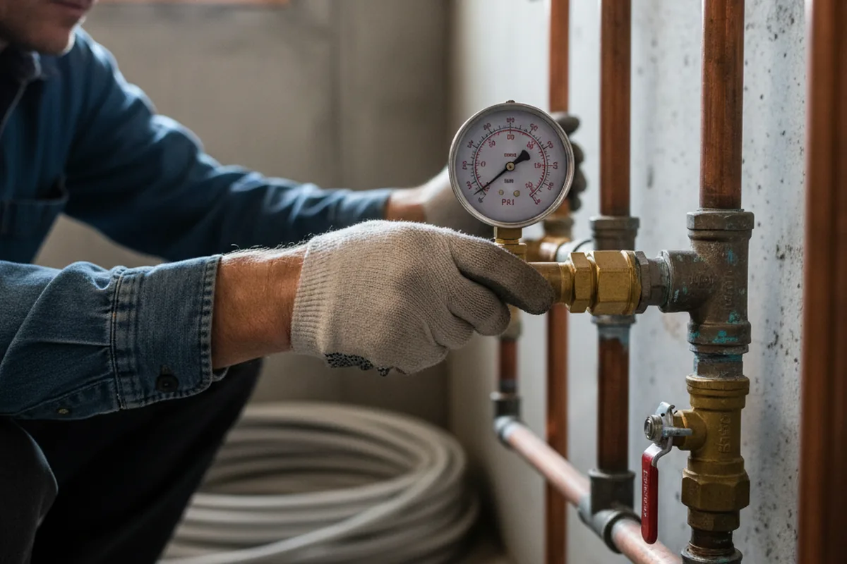 Pressure testing a repaired line during Water Line Repair in Kihei